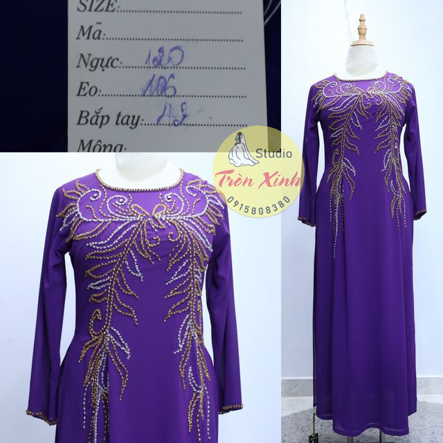 Áo dài sui gia bigsize sang trọng, nhã nhặn, dễ mặc